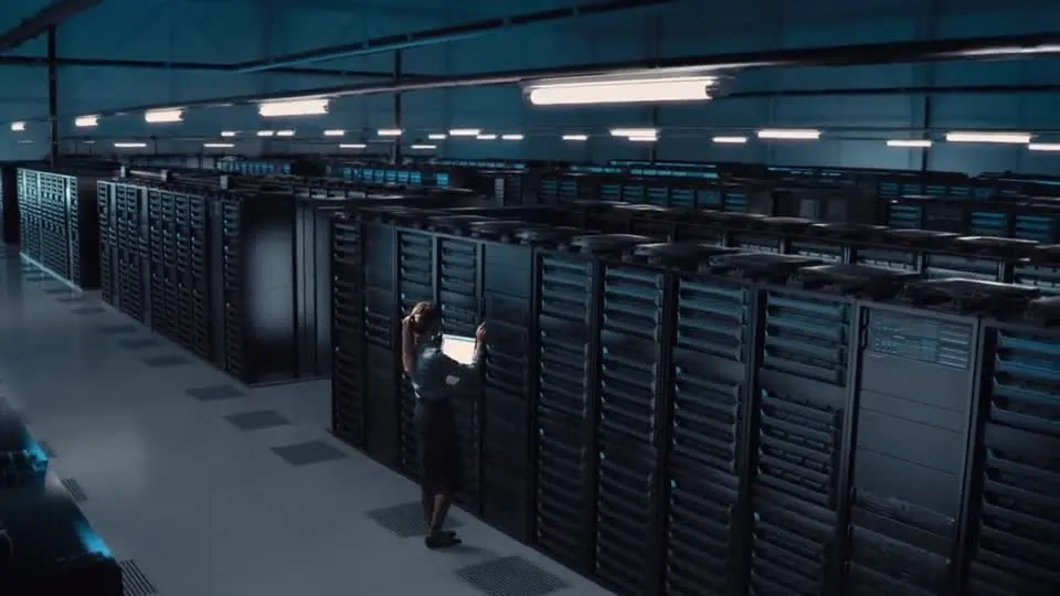 Rows of servers supporting online business