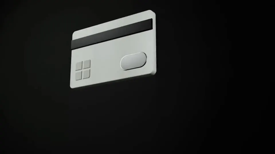 An animated bank card and payment terminal